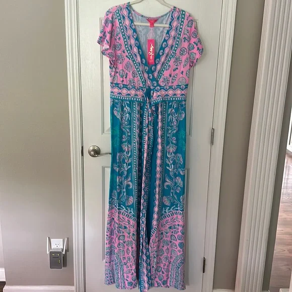 Lilly Pulitzer | Dresses | Lilly Pulitzer Esmarella Maxi Dress Nwt Size Xl  Turquoise Teal | Poshmark